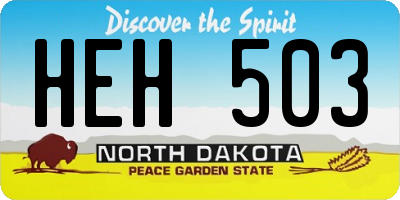ND license plate HEH503