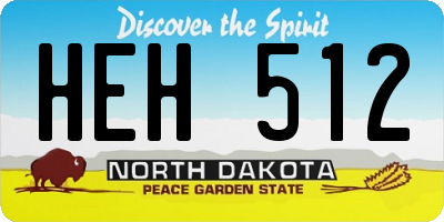 ND license plate HEH512