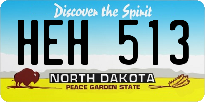 ND license plate HEH513