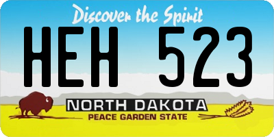 ND license plate HEH523