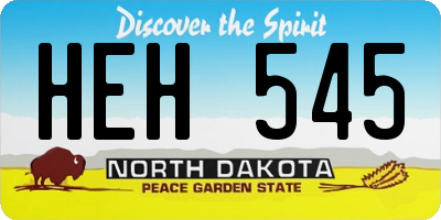 ND license plate HEH545