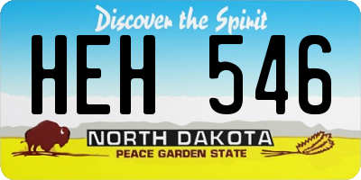 ND license plate HEH546