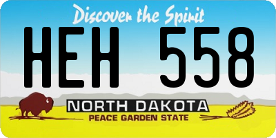 ND license plate HEH558