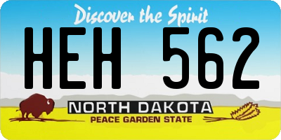 ND license plate HEH562