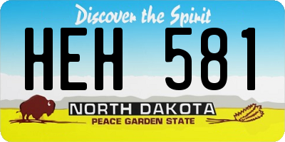 ND license plate HEH581