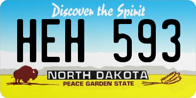 ND license plate HEH593