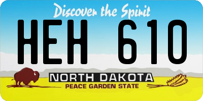 ND license plate HEH610