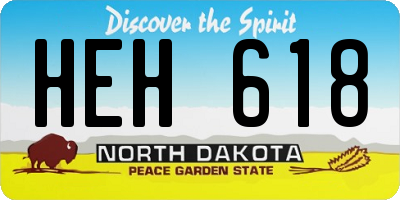 ND license plate HEH618