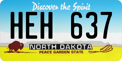 ND license plate HEH637