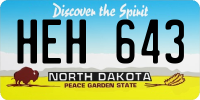 ND license plate HEH643