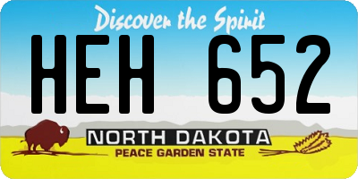 ND license plate HEH652