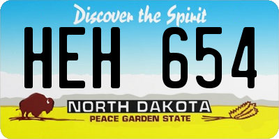 ND license plate HEH654