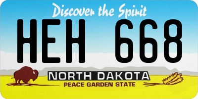 ND license plate HEH668