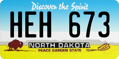 ND license plate HEH673