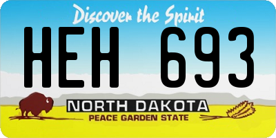 ND license plate HEH693