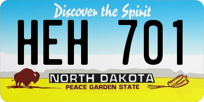 ND license plate HEH701