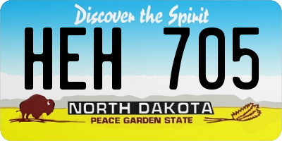 ND license plate HEH705