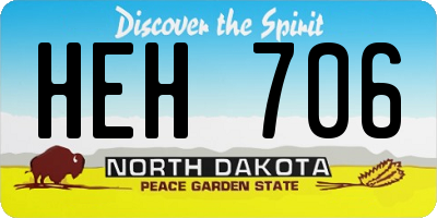 ND license plate HEH706