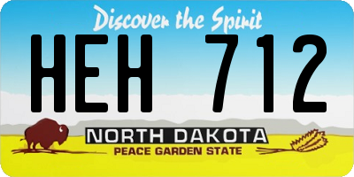 ND license plate HEH712