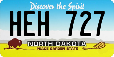 ND license plate HEH727