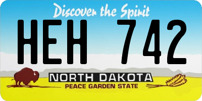 ND license plate HEH742