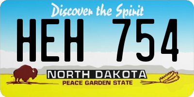 ND license plate HEH754