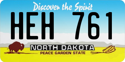ND license plate HEH761