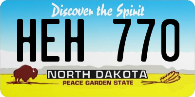 ND license plate HEH770