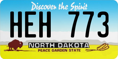 ND license plate HEH773