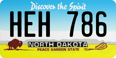 ND license plate HEH786