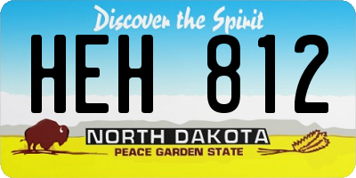 ND license plate HEH812