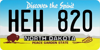 ND license plate HEH820
