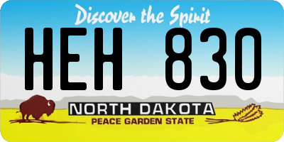 ND license plate HEH830