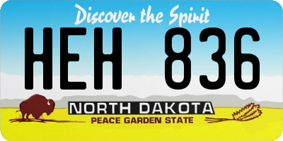ND license plate HEH836