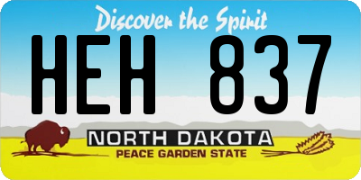 ND license plate HEH837