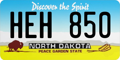 ND license plate HEH850