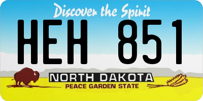 ND license plate HEH851