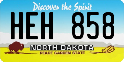 ND license plate HEH858