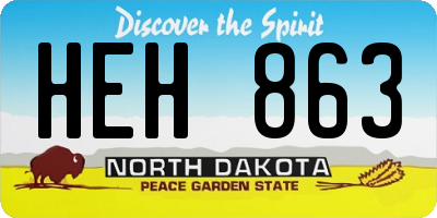 ND license plate HEH863