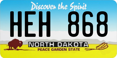 ND license plate HEH868