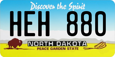ND license plate HEH880