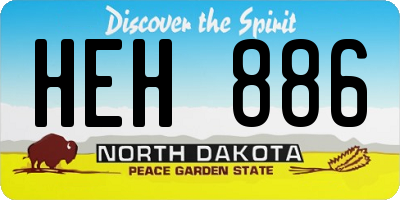 ND license plate HEH886