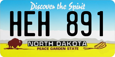 ND license plate HEH891