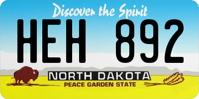 ND license plate HEH892
