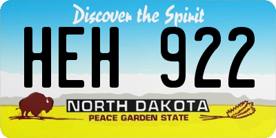 ND license plate HEH922