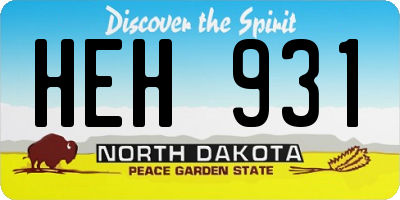 ND license plate HEH931