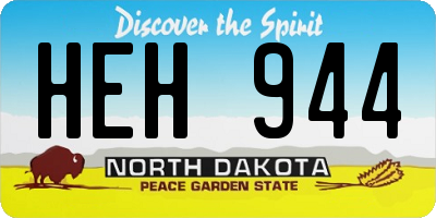 ND license plate HEH944