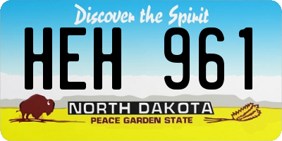ND license plate HEH961