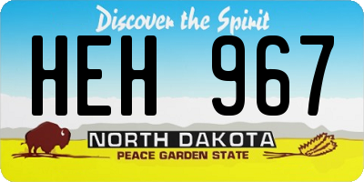 ND license plate HEH967