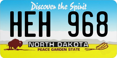 ND license plate HEH968